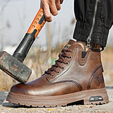 Men’s PU Leather Work Boots with Zipper – Durable Ankle Safety Boots for Spring & Autumn