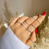 Boho Vintage Animal Ring Set for Women – Adjustable Zinc Alloy Bands