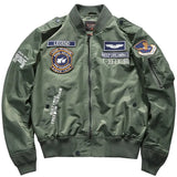 Men’s Embroidered Bomber Jacket – Military-Style Aviator Outerwear for Autumn & Winter