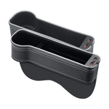 LED Car Seat Gap Organizer with Dual USB Charging & RGB Lights – Multifunctional Seat Crevice Storage Box