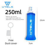 Botella de agua de silicona plegable para deportes al aire libre: ligera y portátil, 500 ml, sin BPA