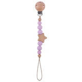 Clip para chupete de bebé personalizado: colgante de mordedor con cuentas de madera y silicona con nombre personalizado