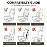 Universal Fit PU Leather Car Seat Covers – Full Set Waterproof Cushion Pads for 5 Seats