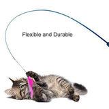 3-Section Telescopic Cat Teaser Wand – Interactive Feather Toy with 5 Refill Attachments
