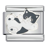 DIY Cartoon Cat Italian Charm Links for Stainless Steel Bracelets – Trendy Modular Jewelry Accessories