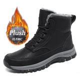 Men's Waterproof Winter Boots - Warm Ankle Snow Boots with Non-Slip Sole