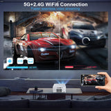 19000 Lumens Full HD Projector with Auto Focus, Android 13, Bluetooth, Wi-Fi 6, and Built-in HIFI Speakers