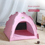 Semi-Enclosed Cat Tent Bed - Breathable Oxford Fabric Pet Sofa with Removable Cushion