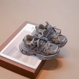 Kids’ Breathable PU Leather Casual Shoes – Unisex Hook & Loop Sneakers for All Seasons