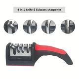 3-Stage Ceramic Knife Sharpener - Professional Handheld Sharpening Tool for Kitchen Knives