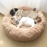 Plush Donut Cat Bed - Super Soft Washable Pet Nest (5 Sizes, 20 Colors)