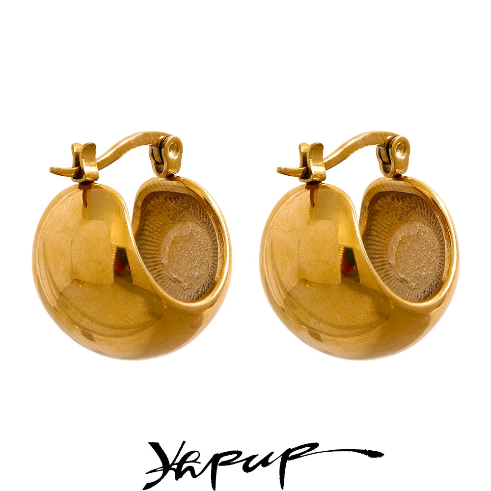 Gold-Plated Stainless Steel Hoop Earrings – Minimalist Women’s Jewelry