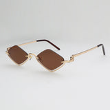 Gafas de sol poligonales pequeñas de moda para mujer: gafas de sol de marca de lujo con forma de ojo de gato