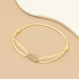 Adjustable Rope Chain Bracelet with Geometric Design and Cubic Zirconia – Classic Fashion Jewelry for Women