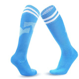 Calcetines de fútbol de compresión elásticos: calcetines deportivos transpirables hasta la rodilla para hombres, mujeres y niños