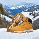 Men's Waterproof Winter Boots - Warm Ankle Snow Boots with Non-Slip Sole