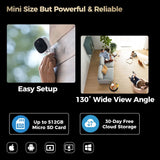 4MP Outdoor Mini Security Camera with Color Night Vision, AI Detection, and Two-Way Audio