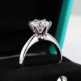1ct Moissanite Solitaire Ring – 925 Sterling Silver Engagement Ring for Women