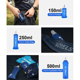 Botella de agua de silicona plegable para deportes al aire libre: ligera y portátil, 500 ml, sin BPA