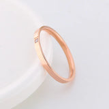 Minimalist Titanium Steel Round Zircon Ring – Elegant Stainless Steel Jewelry for Women