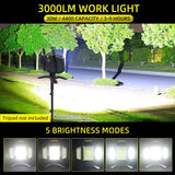 Rechargeable LED Work Light – 30W Portable Spotlight with Adjustable Side Lights