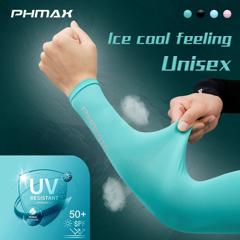 Men’s UV Protection Ice Silk Arm Sleeves – Non-Slip, Breathable Summer Sports Gear