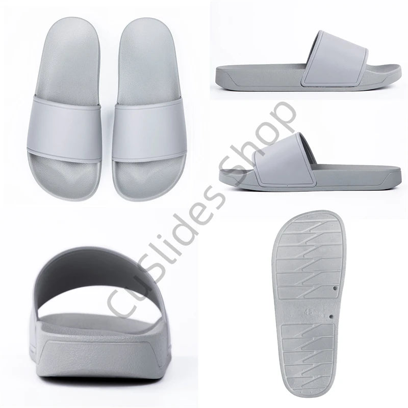 Men’s Street Style Summer Slides – Comfortable PU Slippers for Outdoor Use