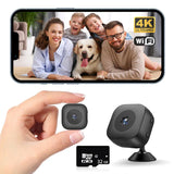 4K Mini Security Camera with Motion Detection & Night Vision for Indoor and Outdoor Use
