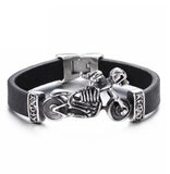 Men's Geometric Leather Bracelet with Zinc Alloy Magnet Clasp – Hiphop/Rock Fashion Accessory