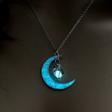 Glow in the Dark Moon & Star Planet Pendant Necklace – Luminous Celestial Charm