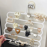 5-Tier Hair Claw Organizer – Space-Saving Plastic Storage Rack for Home & Office