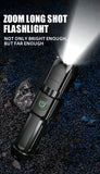 Rechargeable Waterproof LED Flashlight with Zoom and USB Charging