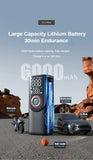 Portable Digital Tire Inflator with LED Light & Power Bank