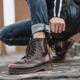 Men's & Women's Genuine Leather Motorcycle Boots – Waterproof, Anti-Slip Ankle Boots for All Seasons