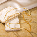 Adjustable Geometric Gold Arm Cuff Bracelet for Women