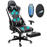 7-Point Massage Gaming Chair with Ergonomic Design, Footrest, and Adjustable Lumbar Support