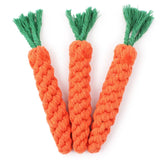 Durable Carrot-Shaped Chew Toy for Small Dogs – Cotton Rope Teeth Cleaner