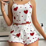 Women's Summer Pajama Set - Sleeveless Tank Top & Shorts Sleepwear