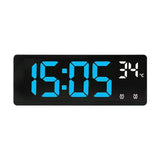 Voice Control Digital LED Alarm Clock with Dual Alarms and Temperature Display