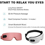 Smart Bluetooth Heated Eye Massager with Vibration & Air Pressure – Relieve Eye Fatigue, Improve Sleep & Relax Anywhere