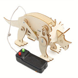 Kit STEM de dinosaurios: rompecabezas de madera en 3D y modelo de robot para niños | Juguete educativo de ciencia e ingeniería