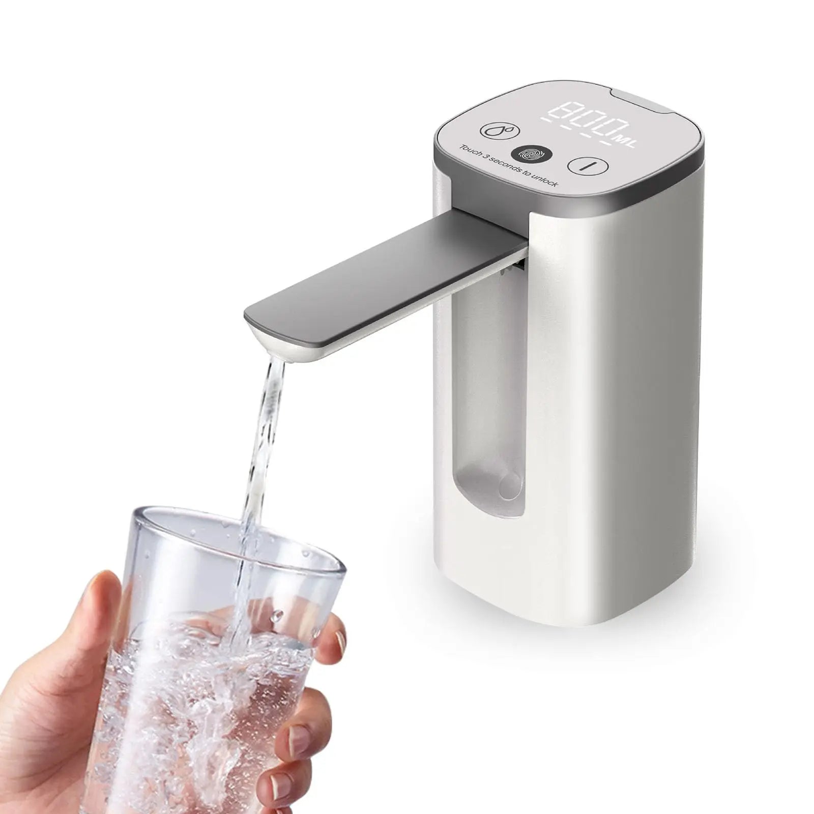 Dispensador de agua para botellas, bomba de agua automática plegable universal con pantalla, bomba de agua potable eléctrica portátil