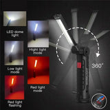 COB LED Work Light – Rechargeable Magnetic Flashlight with Power Bank & Hook