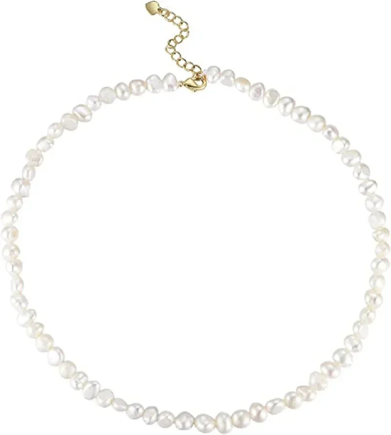 Natural Baroque Freshwater Pearl Choker Necklace for Women
