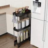 Carrito de almacenamiento delgado con ruedas: organizador de 3/4 niveles que ahorra espacio para la cocina y el baño 