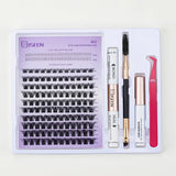 Kit de extensiones de pestañas DIY | Grupos de estilos mixtos con adhesivo, sellador y herramientas para autoaplicación 