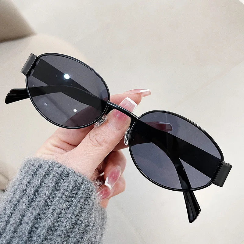 Gafas de sol ovaladas retro: elegantes gafas UV400 para mujeres y hombres
