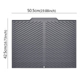 Silicone Draining Board Mat - Foldable Dish Drying Pad with Raised Edges for Kitchen Countertops