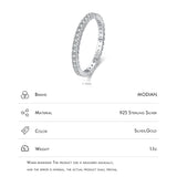 Anillo de compromiso de boda con circonitas brillantes de plata esterlina 925 de MODIAN: anillo de novia clásico para mujer, regalo de joyería fina