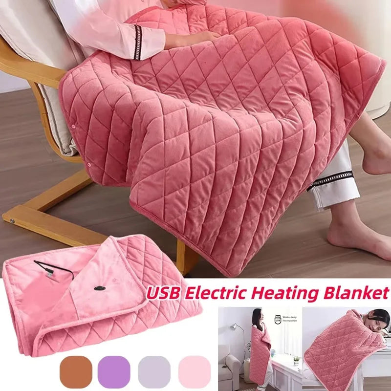 USB Heated Blanket – Portable, Cordless Bed Warmer for Winter Comfort (Crystal Velvet, 75x120cm)